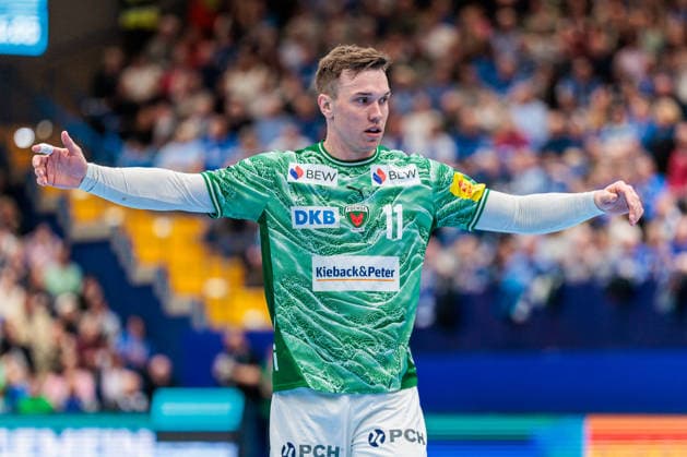 Trouble with Lasse Bredekjaer Andersson Fuechse Berlin, 11 GER, TBV Lemgo Lippe vs Fuechse Berlin, Handball, 1 Bundesliga, Matchday 28, Season 2025 2026, 12 04 2026 GER, TBV Lemgo Lippe vs Fuechse Berlin, Handball, 1 Bundesliga, Matchday 28, Season 2025 2026, 12 04 2026 Lemgo Copyright: xEibner-Pressefoto JanxRollingerx EP_JSK