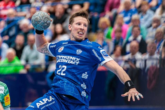 Adam Nyfjaell TBV Lemgo Lippe, 22 GER, TBV Lemgo Lippe vs Fuechse Berlin, Handball, 1 Bundesliga, 28 Matchday, Season 2025 2026, 12 04 2026 GER, TBV Lemgo Lippe vs Fuechse Berlin, Handball, 1 Bundesliga, 28 Matchday, Season 2025 2026, 12 04 2026 Lemgo Copyright: xEibner-Pressefoto JanxRollingerx EP_JSK