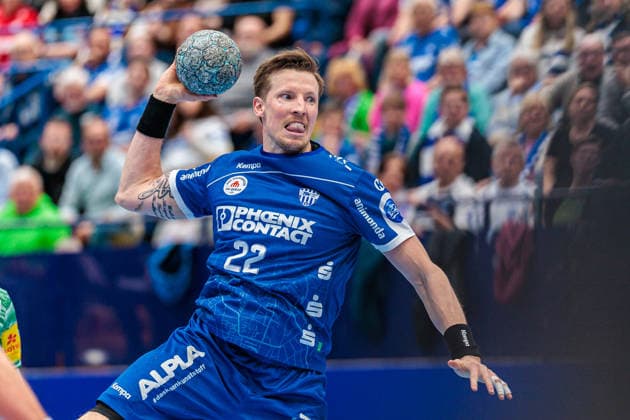 Adam Nyfjaell TBV Lemgo Lippe, 22 GER, TBV Lemgo Lippe vs Fuechse Berlin, Handball, 1 Bundesliga, 28 Matchday, Season 2025 2026, 12 04 2026 GER, TBV Lemgo Lippe vs Fuechse Berlin, Handball, 1 Bundesliga, 28 Matchday, Season 2025 2026, 12 04 2026 Lemgo Copyright: xEibner-Pressefoto JanxRollingerx EP_JSK
