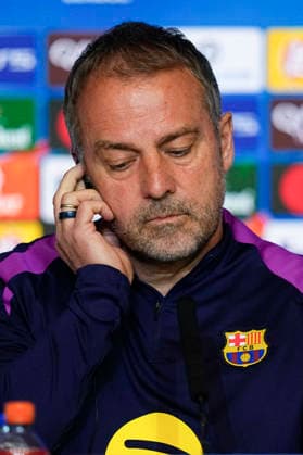 April 13, 2026, Madrid, Madrid, Spain: Hansi Flick attends his press conference, PK, Pressekonferenz during the training day of FC Barcelona, Barca ahead the UEFA Champions League 2025 26 Quarter-Final Second Leg match against Atletico de Madrid at Riyadh Air Metropolitano on April 13, 2026, in Madrid, Spain. Madrid Spain - ZUMAa181 20260413_zaa_a181_234 Copyright: xOscarxJ.xBarrosox