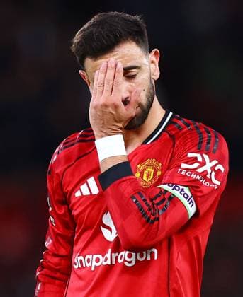 Bruno Fernandes of Manchester United, ManU looks dejected Manchester United v Leeds United, Premier League, Football, Old Trafford, Manchester, UK - 13 Apr 2026Manchester Old Trafford United Kingdom EDITORIAL USE ONLY No use with unauthorised audio, video, data, fixture lists, club league logos or live services. Online in-match use limited to 120 images, no video emulation. No use in betting, games or single club league player publications. Copyright: xMattxWest Shutterstockx 16827177ab