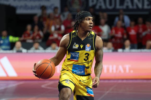 Stefan Smith MHP Riesen Ludwigsburg, 03 , GER, FC Bayern Basketball vs MHP Riesen Ludwigsburg, Basketball, easycredit Basketball Bundesliga, Matchday 13, Season 2025 2026, 14 04 2026, GER, FC Bayern Basketball vs MHP Riesen Ludwigsburg, Basketball, easycredit Basketball Bundesliga, Matchday 13, Season 2025 2026, 14 04 2026 Muenchen Copyright: xEibner-Pressefoto JennixMaulx EP_JML