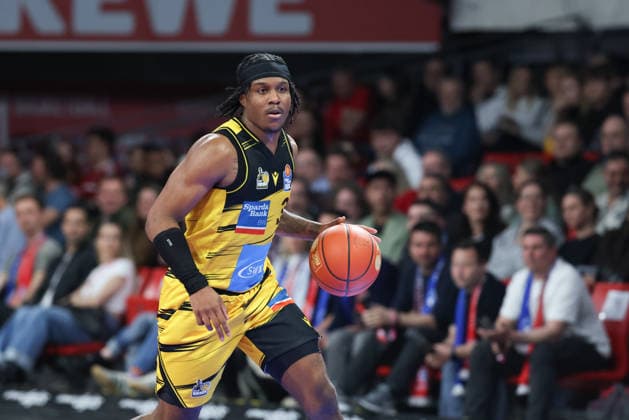 Stefan Smith MHP Riesen Ludwigsburg, 03 , GER, FC Bayern Basketball vs MHP Riesen Ludwigsburg, Basketball, easycredit Basketball Bundesliga, Matchday 13, Season 2025 2026, 14 04 2026, GER, FC Bayern Basketball vs MHP Riesen Ludwigsburg, Basketball, easycredit Basketball Bundesliga, Matchday 13, Season 2025 2026, 14 04 2026 Muenchen Copyright: xEibner-Pressefoto JennixMaulx EP_JML