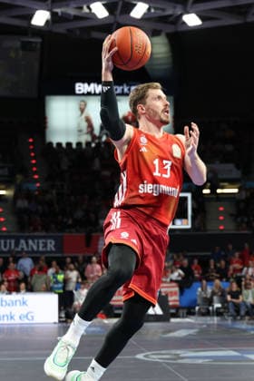 Andreas Obst FC Bayern Basketball, 13 , GER, FC Bayern Basketball vs MHP Riesen Ludwigsburg, Basketball, easycredit Basketball Bundesliga, 13 Matchday, Season 2025 2026, 14 04 2026, GER, FC Bayern Basketball vs MHP Riesen Ludwigsburg, Basketball, easycredit Basketball Bundesliga, 13 Matchday, Season 2025 2026, 14 04 2026 Muenchen Copyright: xEibner-Pressefoto JennixMaulx EP_JML