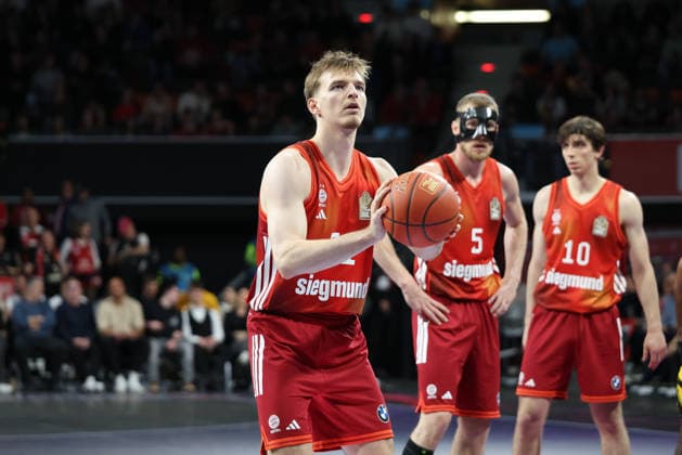 Justuz Hollatz FC Bayern Basketball, 21 , GER, FC Bayern Basketball vs MHP Riesen Ludwigsburg, Basketball, easycredit Basketball Bundesliga, Matchday 13, Season 2025 2026, 14 04 2026, GER, FC Bayern Basketball vs MHP Riesen Ludwigsburg, Basketball, easycredit Basketball Bundesliga, Matchday 13, Season 2025 2026, 14 04 2026 Muenchen Copyright: xEibner-Pressefoto JennixMaulx EP_JML
