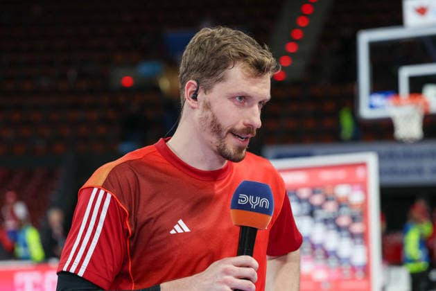 Andreas Obst FC Bayern Basketball, 13 at the post-match interview, GER, FC Bayern Basketball vs MHP Riesen Ludwigsburg, Basketball, easycredit Basketball Bundesliga, Matchday 13, Season 2025 2026, 14 04 2026, GER, FC Bayern Basketball vs MHP Riesen Ludwigsburg, Basketball, easycredit Basketball Bundesliga, Matchday 13, Season 2025 2026, 14 04 2026 Muenchen Copyright: xEibner-Pressefoto JennixMaulx EP_JML