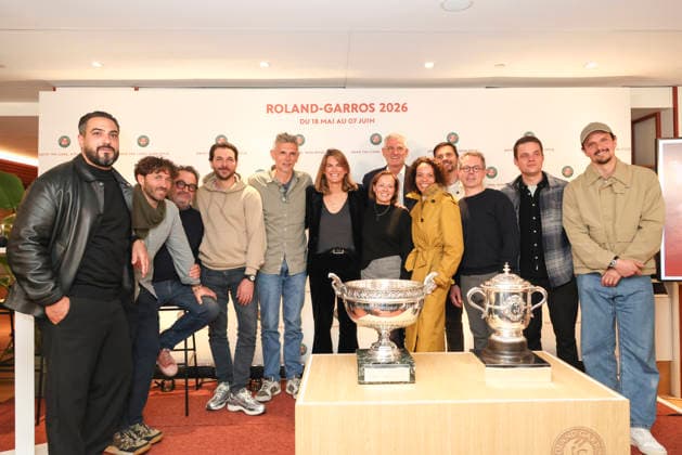Jeffrey Cagnes, Julien Duboué, Yves Camdeborde, Pascal Barbot, Christophe Adam, Pierre Chomet, Claire Heitzler, Alexandra Montagne, Mickaël Meziane, Etienne Leroy, Pierre Sang-Boyer, Juan Arbelaez, autour de Gilles Moretton et Amelie Mauresmo lors de la conférence de presse du tournoi de tennis du Grand Chelem de Roland-Garros 2026, au stade Roland-Garros à Paris, France, le 16 avril 2026. Jack Tribeca Bestimage press conference, PK, Pressekonferenz of the tennis Grand Slam of Roland Garros 2026, at Roland Garros Stadium, in Paris, France, on April 16, 2026. Paris France Copyright: xJackxTribecax xBestimagexJackxTribecax xBestimagex