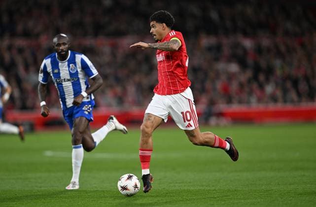 Morgan Gibbs-White of Nottingham Forest Nottingham Forest v Porto, UEFA Europa League, Quarter Final, Second Leg, Football, City Ground, Nottingham, UK - 16 Apr 2026Nottingham City Ground United Kingdom EDITORIAL USE ONLY No use with unauthorised audio, video, data, fixture lists, club league logos or live services. Online in-match use limited to 120 images, no video emulation. No use in betting, games or single club league player publications. Copyright: xAnnaxGowthorpe Shutterstockx 16828681ah