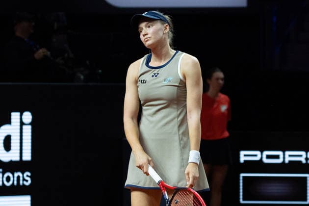Elena Rybakina KAZ in picture, disappointed, dissatisfied, GER, Elena Rybakina vs Leylah Fernandez, Tennis, ATP Tournament, WTA 500, Porsche Tennis Grand Prix, Quarterfinals, 15 04 2026, GER, Elena Rybakina vs Leylah Fernandez, Tennis, ATP Tournament, WTA 500, Porsche Tennis Grand Prix, Quarterfinals, 15 04 2026, Stuttgart Copyright: xEibner-Pressefoto EdwardxCheungx EP_ECG