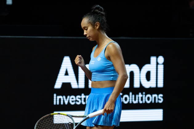 Leylah Fernandez CAN in picture, cheering, emotion, joy, gesture, GER, Elena Rybakina vs Leylah Fernandez, Tennis, ATP Tournament, WTA 500, Porsche Tennis Grand Prix, quarterfinals, 15 04 2026, GER, Elena Rybakina vs Leylah Fernandez, Tennis, ATP Tournament, WTA 500, Porsche Tennis Grand Prix, quarterfinals, 15 04 2026, Stuttgart Copyright: xEibner-Pressefoto EdwardxCheungx EP_ECG