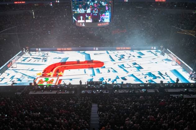 Pre Event, LED Glass Floor, Video Floor, TBV Lemgo Lippe SC Magdeburg, DHB Pokal Maenner, Herren, 6 Spieltag, Spiel um Platz 3, Daikin HBL, Lidl Final 4, 19 04 2026 Köln NRW Germany Copyright: xkolbert-press MartinxWdziecznyx