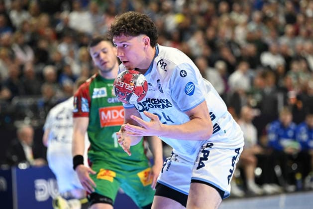 GER, Lanxess Arena Koeln, HBL, LIDL FINAL4, Men, Match for 3rd place, TBV Lemgo Lippe vs SC Magdeburg 19 04 2026, Lanxess Arena , Koeln , GER, Lanxess Arena Koeln, HBL, LIDL FINAL4, Men, Match for 3rd place, TBV Lemgo Lippe vs SC Magdeburg , in the picture Joel Willecke TBV Lemgo 24 , does not hold the ball properly nordphotoxGmbHx xMeuter nph00351