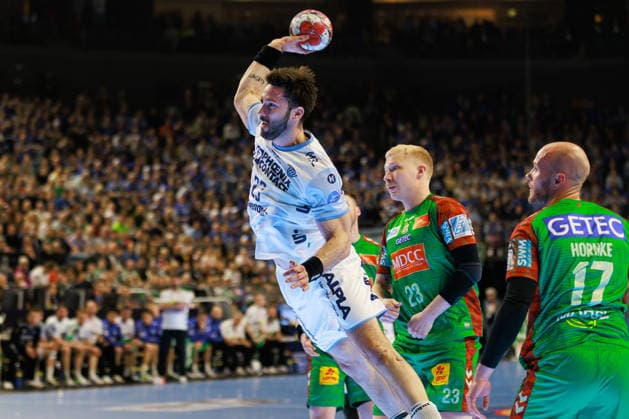 Tim SUTON TBV Lemgo Lippe, 23 scores a goal, action, goal throw GER, TBV Lemgo Lippe vs SC Magdeburg, handball, DHB Pokal, LIDL Final4, match for 3rd place, match time 2025 2026, 19 04 2026, GER, TBV Lemgo Lippe vs SC Magdeburg, handball, DHB Pokal, LIDL Final4, match for 3rd place, match time 2025 2026, 19 04 2026, Cologne Copyright: xEibnerxPressefoto OliverxSchmidtx EP_OST