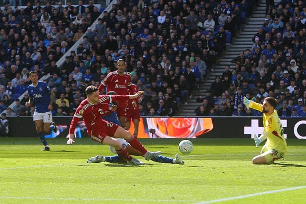 Beto of Everton scores their sides first goal Everton v Liverpool, Premier League, Football, Hill Dickinson Stadium, Liverpool, UK - 19 Apr 2026Liverpool Hill Dickinson Stadium United Kingdom EDITORIAL USE ONLY No use with unauthorised audio, video, data, fixture lists, club league logos or live services. Online in-match use limited to 120 images, no video emulation. No use in betting, games or single club league player publications. Copyright: xPhilxOldham Shutterstockx 16832209ay