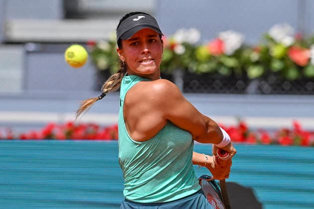 April 21, 2026, Madrid, Madrid, Spain: JESSICA BOUZAS MANEIRO of spain - JOMA during the Mutua Madrid Open 2026, ATP, Tennis Herren Masters 1000 and WTA, Tennis Damen 1000 tennis tournament, celebrated at Caja Magica on April 21, 2026 in Madrid, Spain. Madrid Spain - ZUMAc312 20260421_zsp_c312_111 Copyright: xOscarxManuelxSanchezx