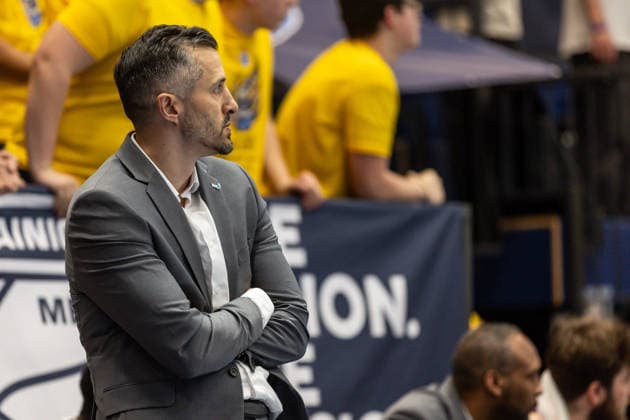 GER, ENBL VIMODROM Final 4, Semi-Final 2, SYNTAINICS MBC Manchester Basketball 22 04 2026, Stadthalle, Weißenfels, GER, ENBL VIMODROM Final 4, Semi-Final 2, SYNTAINICS MBC Manchester Basketball Matthew Otten Head Coach , Manchester Basketball  Photo Alexander Trienitz Weißenfels Stadthalle Sachsen Anhalt Germany