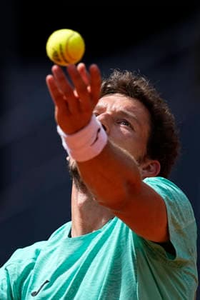April 23, 2026, Madrid, Madrid, Spain: Pablo Carreno of Spain plays against Marton Fucsovics of Hungary during the Mutua Madrid Open 2026, ATP, Tennis Herren Masters 1000 and WTA, Tennis Damen 1000, at La Caja Magica on April 23, 2026 in Madrid, Spain. Madrid Spain - ZUMAa181 20260423_zaa_a181_001 Copyright: xOscarxJ.xBarrosox