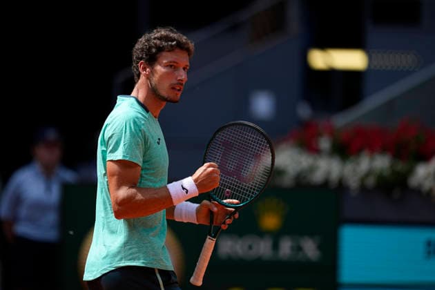 April 23, 2026, Madrid, Madrid, Spain: Pablo Carreno of Spain plays against Marton Fucsovics of Hungary during the Mutua Madrid Open 2026, ATP, Tennis Herren Masters 1000 and WTA, Tennis Damen 1000, at La Caja Magica on April 23, 2026 in Madrid, Spain. Madrid Spain - ZUMAa181 20260423_zaa_a181_080 Copyright: xOscarxJ.xBarrosox