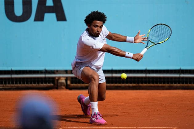 April 23, 2026, Madrid, Madrid, Spain: Arthur Fils of France practices during the Mutua Madrid Open 2026, ATP, Tennis Herren Masters 1000 and WTA, Tennis Damen 1000, at La Caja Magica on April 23, 2026 in Madrid, Spain. Madrid Spain - ZUMAa181 20260423_zaa_a181_106 Copyright: xDennisxAgyemanx