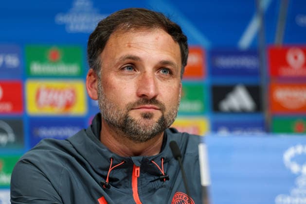 Jose Barcala FC Bayern Muenchen, Head coach at the press conference, GER, International press conference, FC Bayern Muenchen, Football, UEFA Womens Champions League, semi-final, first leg, 2025 2026 season, 24 04 2026, GER, International press conference, FC Bayern Muenchen, Football, UEFA Womens Champions League, semi-final, first leg, 2025 2026 season, 24 04 2026 Muenchen Copyright: xEibner-Pressefoto JennixMaulx EP_JML