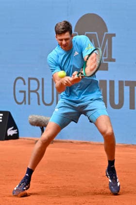 April 24, 2026, Madrid, Madrid, Spain: HUBERT HURKACZ of Poland †WILSON during the Mutua Madrid Open 2026, ATP, Tennis Herren Masters 1000 and WTA, Tennis Damen 1000 tennis tournament, celebrated at Caja Magica on April 24, 2026 in Madrid, Spain. Madrid Spain - ZUMAc312 20260424_zsp_c312_254 Copyright: xOscarxManuelxSanchezx
