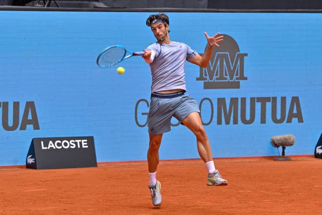 April 24, 2026, Madrid, Madrid, Spain: LORENZO MUSETTI of italy - NIKE during the Mutua Madrid Open 2026, ATP, Tennis Herren Masters 1000 and WTA, Tennis Damen 1000 tennis tournament, celebrated at Caja Magica on April 24, 2026 in Madrid, Spain. Madrid Spain - ZUMAc312 20260424_zsp_c312_253 Copyright: xOscarxManuelxSanchezx