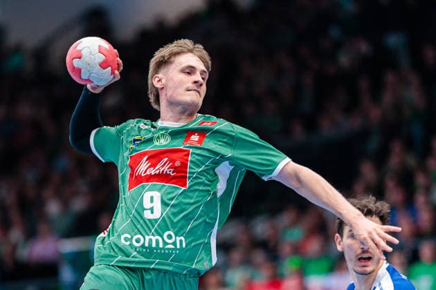 Morten Hempel Jensen GWD Minden, 09 GER, GWD Minden vs ThSV Eisenach, Handball, 1 Bundesliga, Matchday 29, Season 2025 2026, 24 04 2026 GER, GWD Minden vs ThSV Eisenach, Handball, 1 Bundesliga, Matchday 29, Season 2025 2026, 24 04 2026 Minden Copyright: xEibner-Pressefoto JanxRollingerx EP_JSK