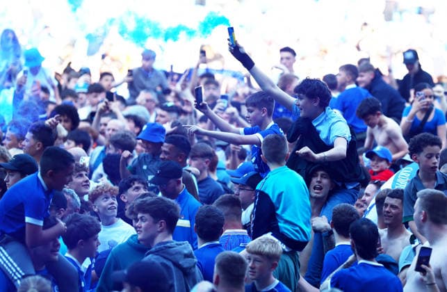 Fans seen on the pitch at full time. Cardiff City v Northampton Town, EFL Sky Bet League One, Football, Cardiff City Stadium, Cardiff, UK - 25 Apr 2026Cardiff Cardiff City Stadium United Kingdom EDITORIAL USE ONLY No use with unauthorised audio, video, data, fixture lists, club league logos or live services. Online in-match use limited to 120 images, no video emulation. No use in betting, games or single club league player publications. Copyright: xJamesxMarsh Shutterstockx 16838783bd