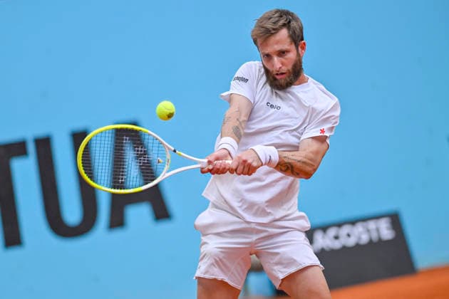 April 25, 2026, Madrid, Madrid, Spain: CORENTIN MOUTET of France †CELIO during the Mutua Madrid Open 2026, ATP, Tennis Herren Masters 1000 and WTA, Tennis Damen 1000 tennis tournament, celebrated at Caja Magica on April 24, 2026 in Madrid, Spain. Mutua Madrid Open 2026 - Day 6 (04.25.26) - ZUMAc312 20260425_zsp_c312_436 Copyright: xOscarxManuelxSanchezx