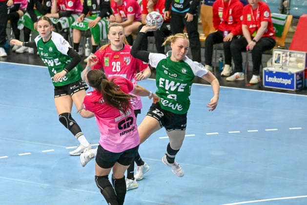 Lotta Roepcke VfL Oldenburg, 22 sets VfL Oldenburg vs SV Union Halle Neustadt, ALSCO Handball Bundesliga Women, Playoffs, 2 Matchday, Season 2025 2026, 25 04 2026, VfL Oldenburg vs SV Union Halle Neustadt, ALSCO Handball Bundesliga Women, Playoffs, 2 Matchday, Season 2025 2026, 25 04 2026 Oldenburg Copyright: xEibner-Pressefoto RobertxGertzenx EP_RGN