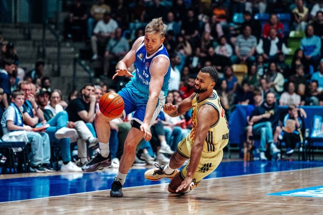 Till Pape Skyliners Frankfurt, 19 GER, Skyliners Frankfurt vs Alba Berlin, easycredit BBL, Bundesliga, 31 Matchday, Season 2025 2026 26 04 2026 Eibner Pressefoto Attila Ziga GER, Skyliners Frankfurt vs Alba Berlin, easycredit BBL, Bundesliga, 31 Matchday, Season 2025 2026 26 04 2026 Frankfurt am Main Copyright: xEibner-Pressefotox EP_AZA