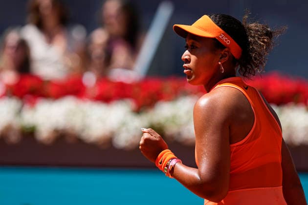 April 27, 2026, Madrid, Madrid, Spain: Naomi Osaka of Japan plays against Aryna Sabalenka of Belarus during the Mutua Madrid Open 2026, ATP, Tennis Herren Masters 1000 and WTA, Tennis Damen 1000, at La Caja Magica on April 27, 2026 in Madrid, Spain. Madrid Spain - ZUMAa181 20260427_zaa_a181_136 Copyright: xOscarxJ.xBarrosox