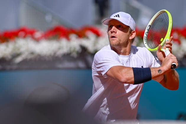 April 27, 2026, Madrid, Madrid, Spain: ALEJANDRO DAVIDOVICH of spain - ADIDAS during the Mutua Madrid Open 2026, ATP, Tennis Herren Masters 1000 and WTA, Tennis Damen 1000 tennis tournament, celebrated at Caja Magica on April 26, 2026 in Madrid, Spain. Madrid Spain - ZUMAc312 20260427_zsp_c312_064 Copyright: xOscarxManuelxSanchezx