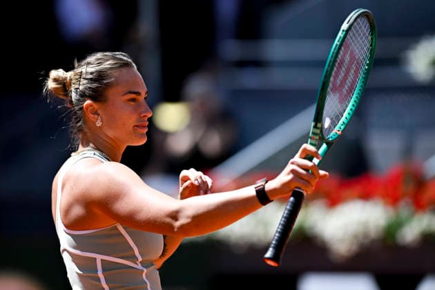 April 27, 2026, Madrid, Madrid, Spain: ARYNA SABALENKA of belarus †NIKE during the Mutua Madrid Open 2026, ATP, Tennis Herren Masters 1000 and WTA, Tennis Damen 1000 tennis tournament, celebrated at Caja Magica on April 26, 2026 in Madrid, Spain. Mutua Madrid Open 2026 - Day 8 (04.27.26) - ZUMAc312 20260427_zsp_c312_168 Copyright: xOscarxManuelxSanchezx