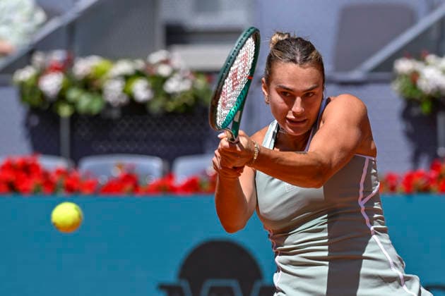 April 27, 2026, Madrid, Madrid, Spain: ARYNA SABALENKA of belarus †NIKE during the Mutua Madrid Open 2026, ATP, Tennis Herren Masters 1000 and WTA, Tennis Damen 1000 tennis tournament, celebrated at Caja Magica on April 26, 2026 in Madrid, Spain. Madrid Spain - ZUMAc312 20260427_zsp_c312_186 Copyright: xOscarxManuelxSanchezx