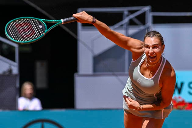 April 27, 2026, Madrid, Madrid, Spain: ARYNA SABALENKA of belarus †NIKE during the Mutua Madrid Open 2026, ATP, Tennis Herren Masters 1000 and WTA, Tennis Damen 1000 tennis tournament, celebrated at Caja Magica on April 26, 2026 in Madrid, Spain. Madrid Spain - ZUMAc312 20260427_zsp_c312_172 Copyright: xOscarxManuelxSanchezx