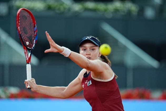 April 27, 2026, Madrid, Madrid, Spain: Elena Rybakina of Kazakhstan in action against Anastasia Potapova of Austria during the Mutua Madrid Open 2026, ATP, Tennis Herren Masters 1000 and WTA, Tennis Damen 1000, at La Caja Magica on April 27, 2026 in Madrid, Spain. Mutua Madrid Open 2026 - Day 8 - ZUMAa181 20260427_zaa_a181_626 Copyright: xDennisxAgyemanx