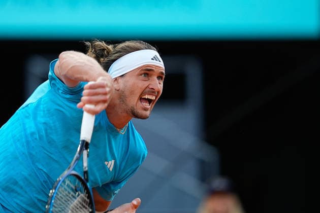 April 27, 2026, Madrid, Madrid, Spain: Alexander Zverev of Germany in action against Terence Atmane of France during the Mutua Madrid Open 2026, ATP, Tennis Herren Masters 1000 and WTA, Tennis Damen 1000, at La Caja Magica on April 27, 2026 in Madrid, Spain. Mutua Madrid Open 2026 - Day 8 - ZUMAa181 20260427_zaa_a181_842 Copyright: xDennisxAgyemanx