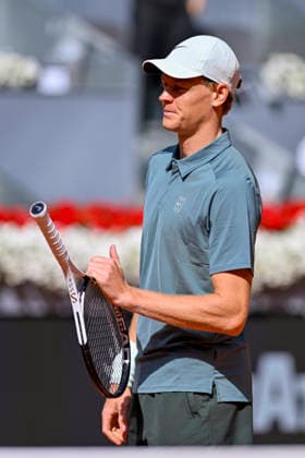 April 28, 2026, Madrid, Madrid, Spain: JANNIK SINNER of italy - NIKE during the Mutua Madrid Open 2026, ATP, Tennis Herren Masters 1000 and WTA, Tennis Damen 1000 tennis tournament, celebrated at Caja Magica on April 28, 2026 in Madrid, Spain. Mutua Madrid Open 2026 - Day 9 (04.28.26) - ZUMAc312 20260428_zsp_c312_014 Copyright: xOscarxManuelxSanchezx