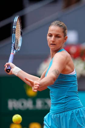 April 29, 2026, Madrid, Madrid, Spain: Karolina Pliskova of Czech Republic plays against Anastasia Potapova of Austria during the Mutua Madrid Open 2026, ATP, Tennis Herren Masters 1000 and WTA, Tennis Damen 1000, at La Caja Magica on April 29, 2026 in Madrid, Spain. Mutua Madrid Open 2026 - Day 10 - ZUMAa181 20260429_zaa_a181_017 Copyright: xOscarxJ.xBarrosox