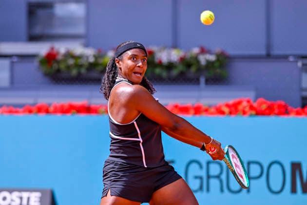 April 30, 2026, Madrid, Madrid, Spain: HALLEY BAPTISTE of united states during the Mutua Madrid Open 2026, ATP, Tennis Herren Masters 1000 and WTA, Tennis Damen 1000 tennis tournament, celebrated at Caja Magica on April 30, 2026 in Madrid, Spain. Mutua Madrid Open 2026 - Day 11 (04.30.26) - ZUMAc312 20260430_zsp_c312_213 Copyright: xOscarxManuelxSanchezx