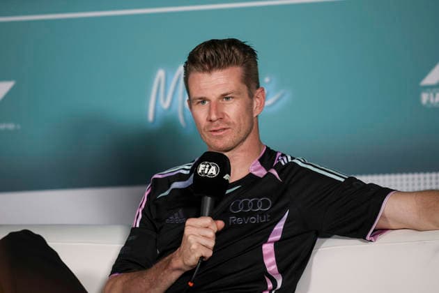 F1 - MIAMI GRAND PRIX 2026 HULKENBERG Nico (ger), Audi F1 Team R26, portrait press conference, PK, Pressekonferenz during the Formula 1 Miami Grand Prix 2026, 4th round of the 2026 Formula One World Championship, WM, Weltmeisterschaft from May 1 to 3, 2026 on the Miami International Autodrome, in Miami Gardens, USA - Miami GardensUnited States Copyright: xXavixBonillax