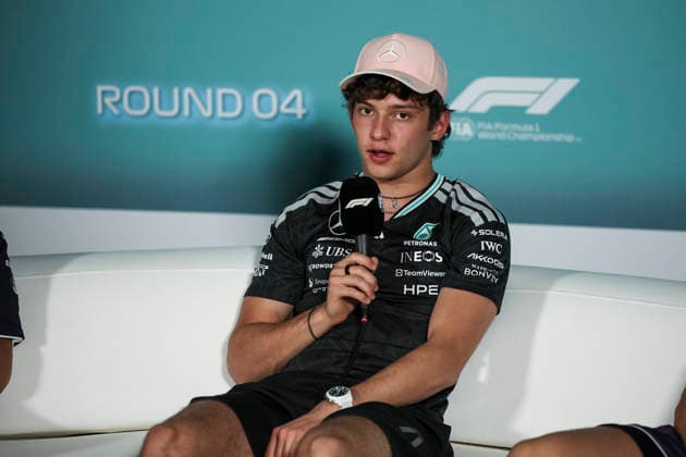 F1 - MIAMI GRAND PRIX 2026 KIMI ANTONELLI Andrea (ita), Mercedes AMG F1 Team W16, portrait press conference, PK, Pressekonferenz during the Formula 1 Miami Grand Prix 2026, 4th round of the 2026 Formula One World Championship, WM, Weltmeisterschaft from May 1 to 3, 2026 on the Miami International Autodrome, in Miami Gardens, USA - Miami GardensUnited States Copyright: xXavixBonillax