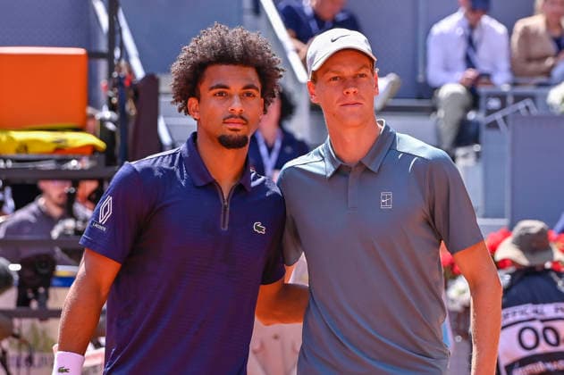 May 1, 2026, Madrid, Madrid, Spain: ARTHUR FILS of France †LACOSTE and JANNIK SINNER of italy - NIKE during the Mutua Madrid Open 2026, ATP, Tennis Herren Masters 1000 and WTA, Tennis Damen 1000 tennis tournament, celebrated at Caja Magica on 01 may, 2026 in Madrid, Spain. Madrid Spain - ZUMAc312 20260501_zsp_c312_057 Copyright: xOscarxManuelxSanchezx