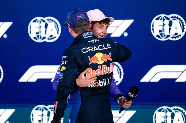 F1 - MIAMI GRAND PRIX 2026 KIMI ANTONELLI Andrea (ita), Mercedes AMG F1 Team W16, portrait VERSTAPPEN Max (nld), Red Bull Racing Ford RB22, portrait during the Formula 1 Miami Grand Prix 2026, 4th round of the 2026 Formula One World Championship, WM, Weltmeisterschaft from May 1 to 3, 2026 on the Miami International Autodrome, in Miami Gardens, USA - Miami GardensUnited States Copyright: xALBERTOxVIMERCATIx