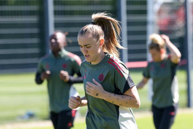 Georgia Stanway FC Bayern Muenchen, 31 at training, GER, Official final training FC Bayern Muenchen, Football, UEFA Womens Champions League, semi-final, second leg, 2025 2026 season, 02 05 2026, GER, Official final training FC Bayern Muenchen, Football, UEFA Womens Champions League, semi-final, second leg, 2025 2026 season, 02 05 2026 Muenchen Copyright: xEibner-Pressefoto JennixMaulx EP_JML