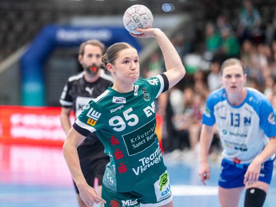 Lara Daeuble Frisch Auf Women, 95 on the seven-meter, Frisch Auf Goeppingen vs Sport Union Neckarsulm, Handball, 1 Bundesliga, Season 2025 2026, 03 05 2026 Frisch Auf Goeppingen vs Sport Union Neckarsulm, Handball, 1 Bundesliga, Season 2025 2026, 03 05 2026 Goeppingen Copyright: xMichaelxSchmidt Eibner-Pressefotx EP_MST