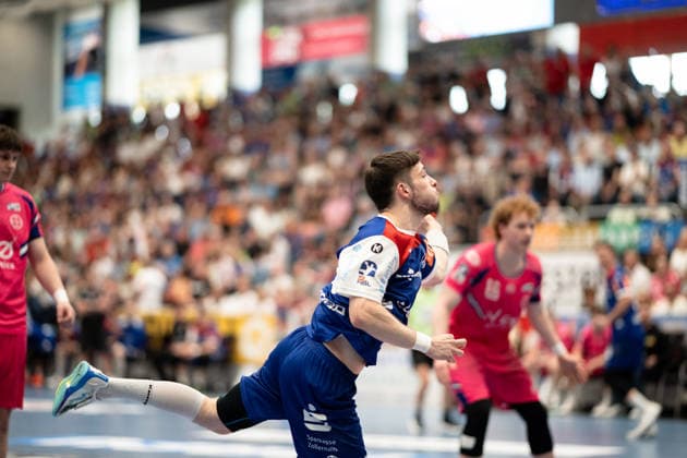 Elias Fuegel HBW Balingen Weilstetten, 24 , HBW Balingen Weilstetten vs TSV Bayer Dormagen, Handball, 2 Bundesliga, Matchday 30, Season 2025 2026, 03 05 2026, Eibner Pressefoto Andreas Ulmer HBW Balingen Weilstetten vs TSV Bayer Dormagen, Handball, 2 Bundesliga, Matchday 30, Season 2025 2026, 03 05 2026, Balingen Copyright: xEibner-Pressefoto AndreasxUlmerx EP_AUR