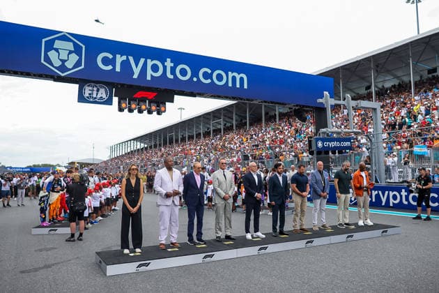 F1 - MIAMI GRAND PRIX 2026 BEN SULAYEM Mohammed (uae), President of the FIA, DOMENICALI Stefano (ita), Chairman and CEO Formula One Group FOG, portrait national anthem during the Formula 1 Miami Grand Prix 2026, 4th round of the 2026 Formula One World Championship, WM, Weltmeisterschaft from May 1 to 3, 2026 on the Miami International Autodrome, in Miami Gardens, USA - Miami GardensUnited States Copyright: xDPPIx