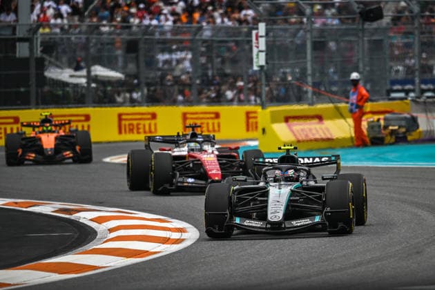 F1 - MIAMI GRAND PRIX 2026 12 KIMI ANTONELLI Andrea (ita), Mercedes AMG F1 Team W17, 16 LECLERC Charles (mco), Scuderia Ferrari SF-26, action during the Formula 1 Miami Grand Prix 2026, 4th round of the 2026 Formula One World Championship, WM, Weltmeisterschaft from May 1 to 3, 2026 on the Miami International Autodrome, in Miami Gardens, USA - Miami GardensUnited States Copyright: xDPPIx